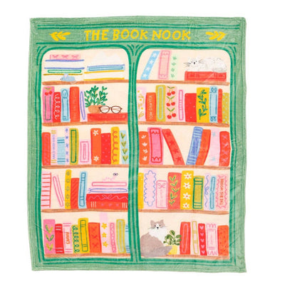 The Book Nook Reading Lover Fleece Throw Blanket