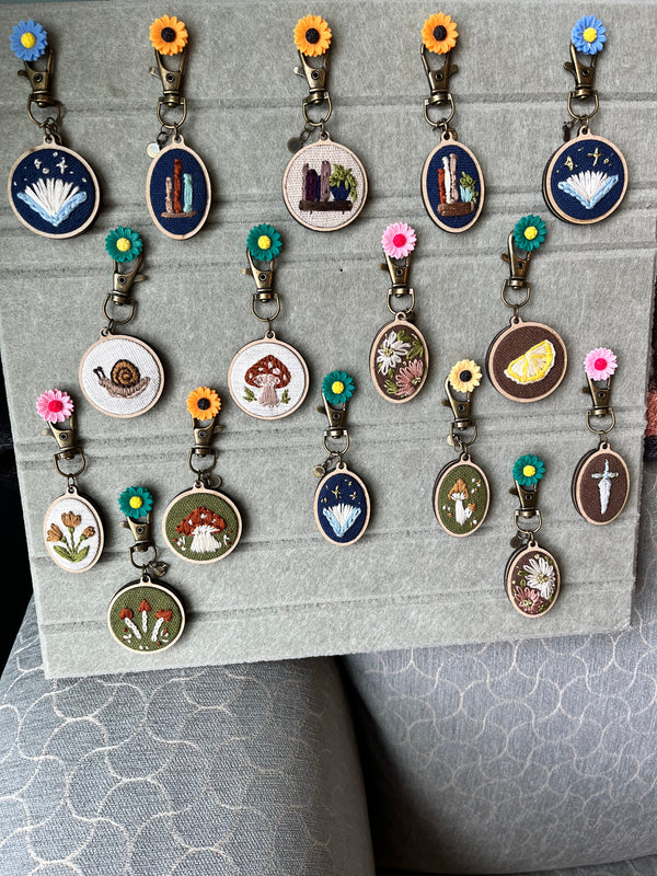 Embroidered Keychains/Bag Charms